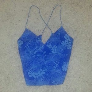 COPY - Express Blue floral Silk Top